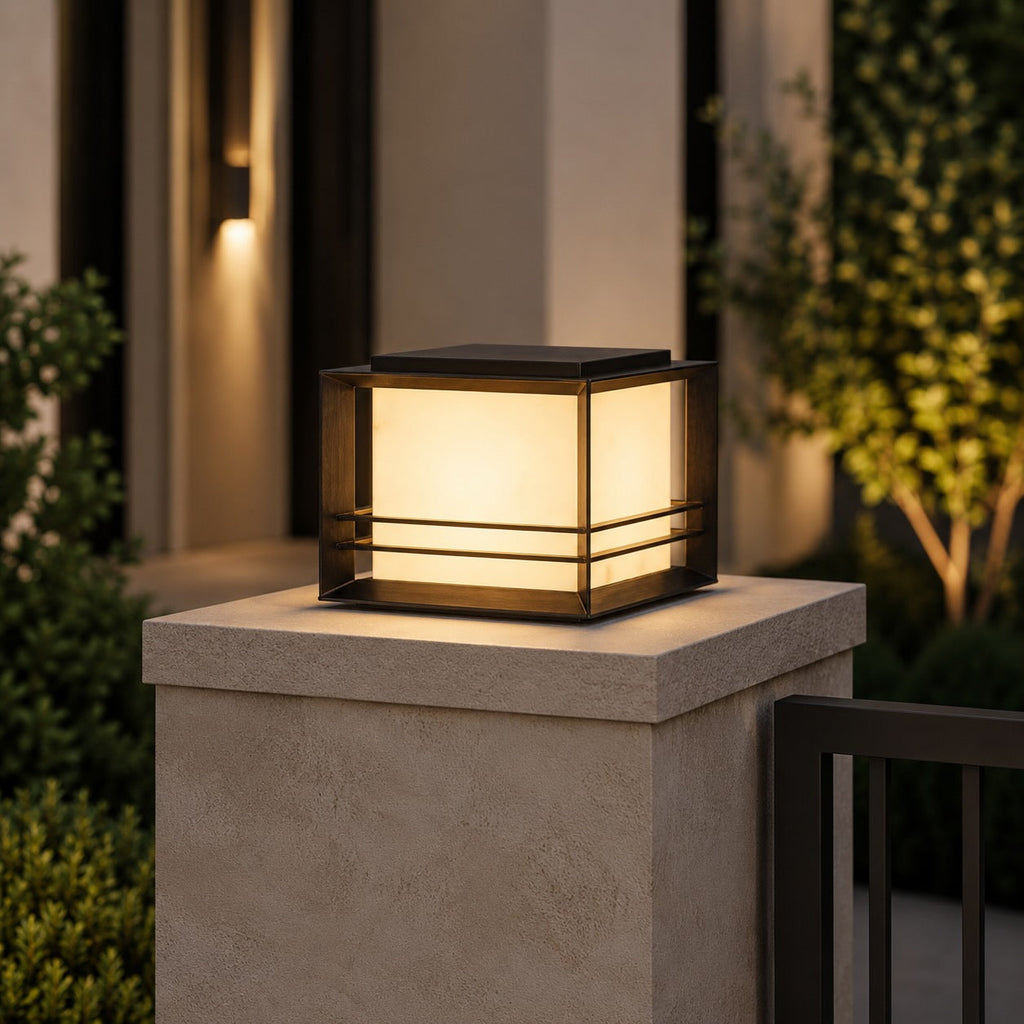 Modern Solar Garden Lights Outdoor Stainless Steel Pillar Light with Tri-Color LED and IP65 Waterproof Rating | ribuella