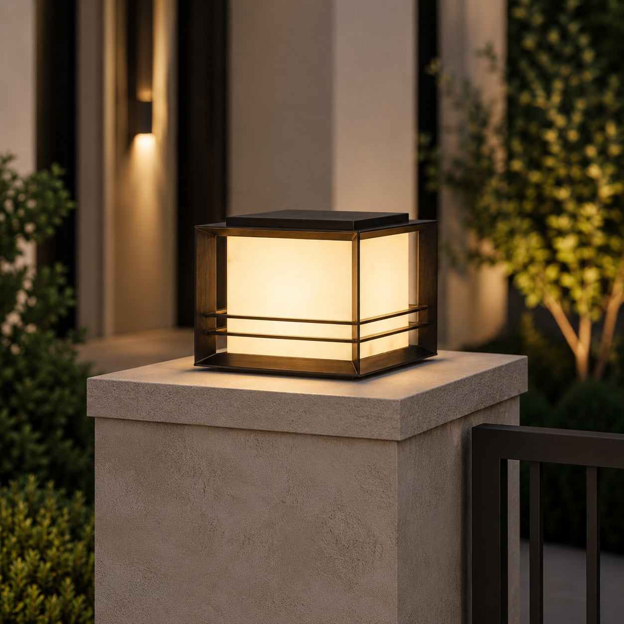 Modern Solar Garden Lights Outdoor Stainless Steel Pillar Light with Tri-Color LED and IP65 Waterproof Rating | ribuella