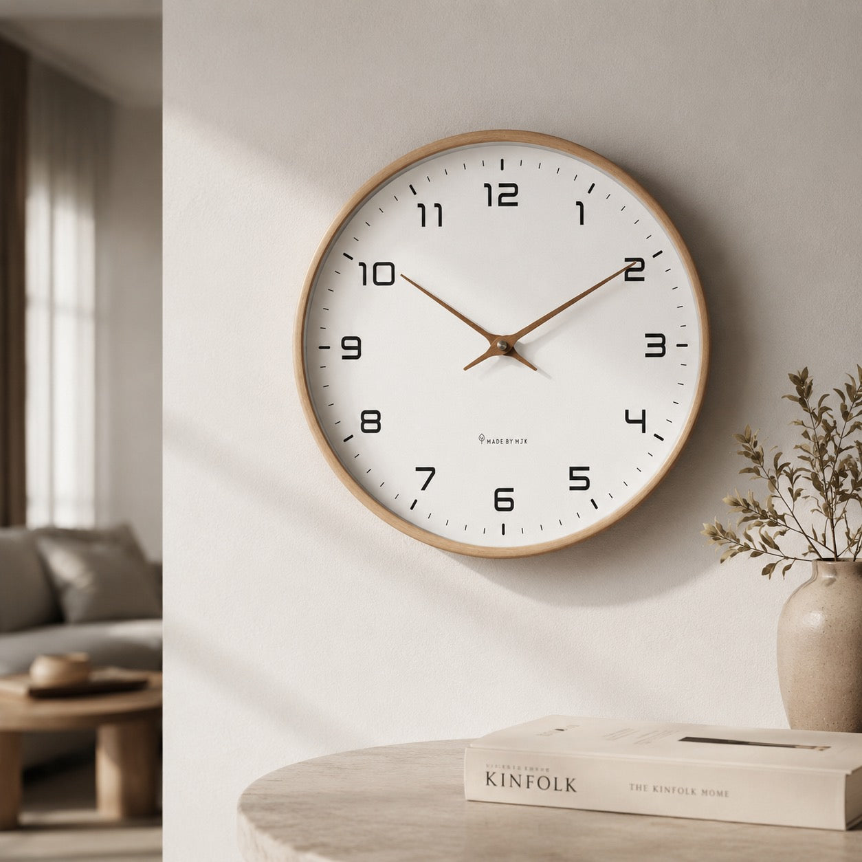 Moderne Wanduhr zur Wandmontage, leises Quarzwerk, einfache Installation | ribuella