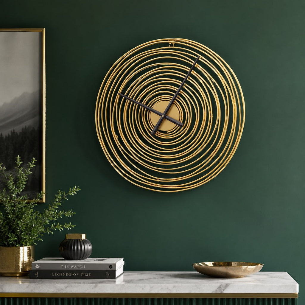 Modern Round Wall Clock Metal Silent Mechanism 49cm Diameter for Home and Office Decor | ribuella