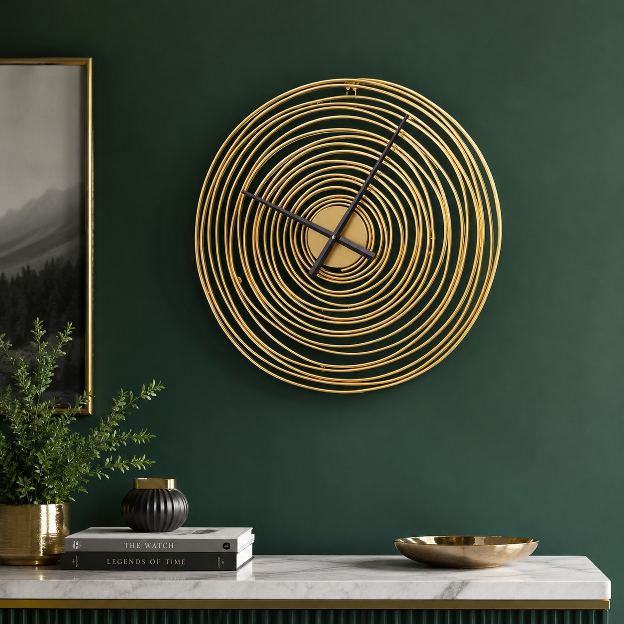 Modern Round Wall Clock Metal Silent Mechanism 49cm Diameter for Home and Office Decor | ribuella