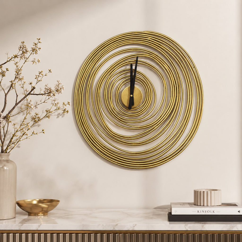Modern Round Wall Clock Metal Silent Mechanism 49cm Diameter for Home and Office Decor | ribuella