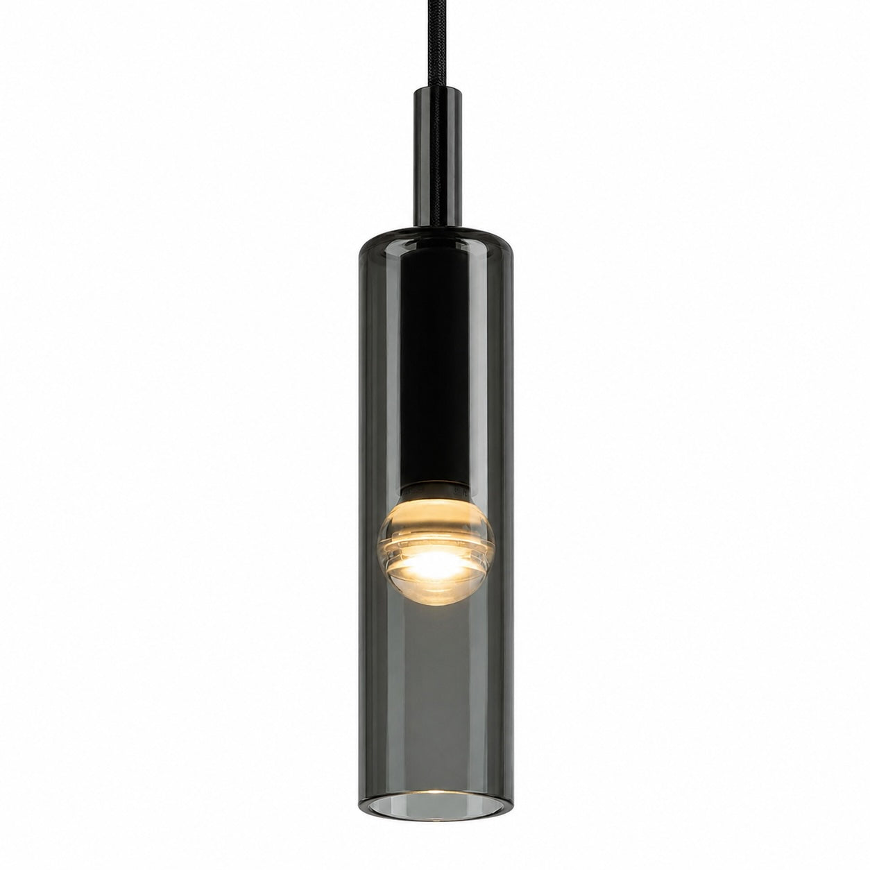 Suspension moderne avec abat-jour en verre, corps en fer, compatible avec ampoule E27 et hauteur réglable | ribuella