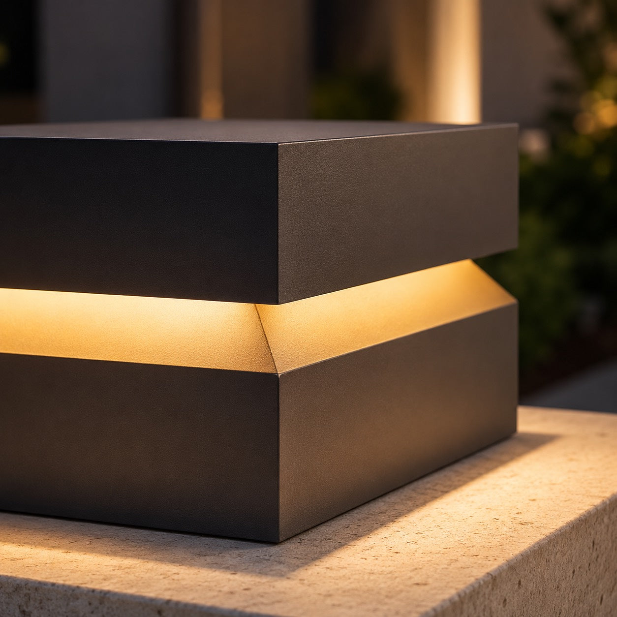 Lampada da esterno moderna quadrata da palo, impermeabile, in acciaio inossidabile, LED, cablata, con opzioni solari, da 9,8 a 15,7 pollici | ribuella