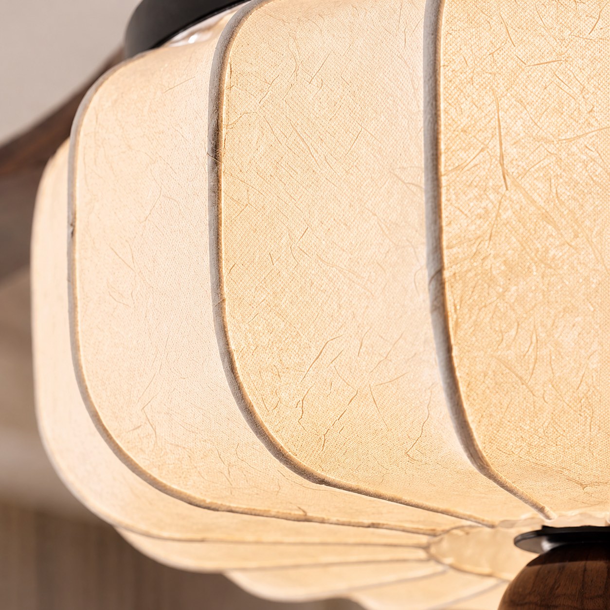 Vintage Ceiling Light Fixture Flush Mount Wood and Metal with Warm Ivory Shade LED Compatible | ribuella