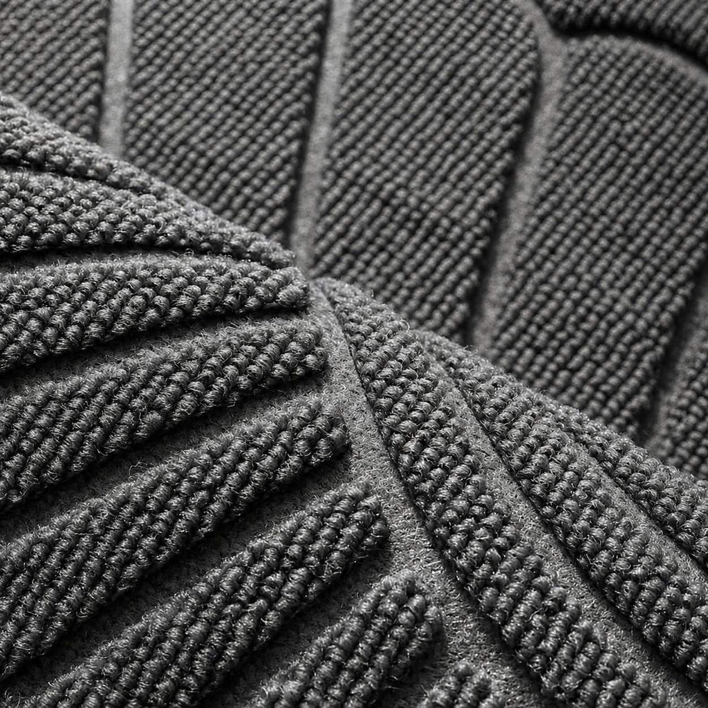 Half-Circle Outdoor Door Mat Non-Slip Polyester Dirt Trapping Design for Indoor Entryways | ribuella