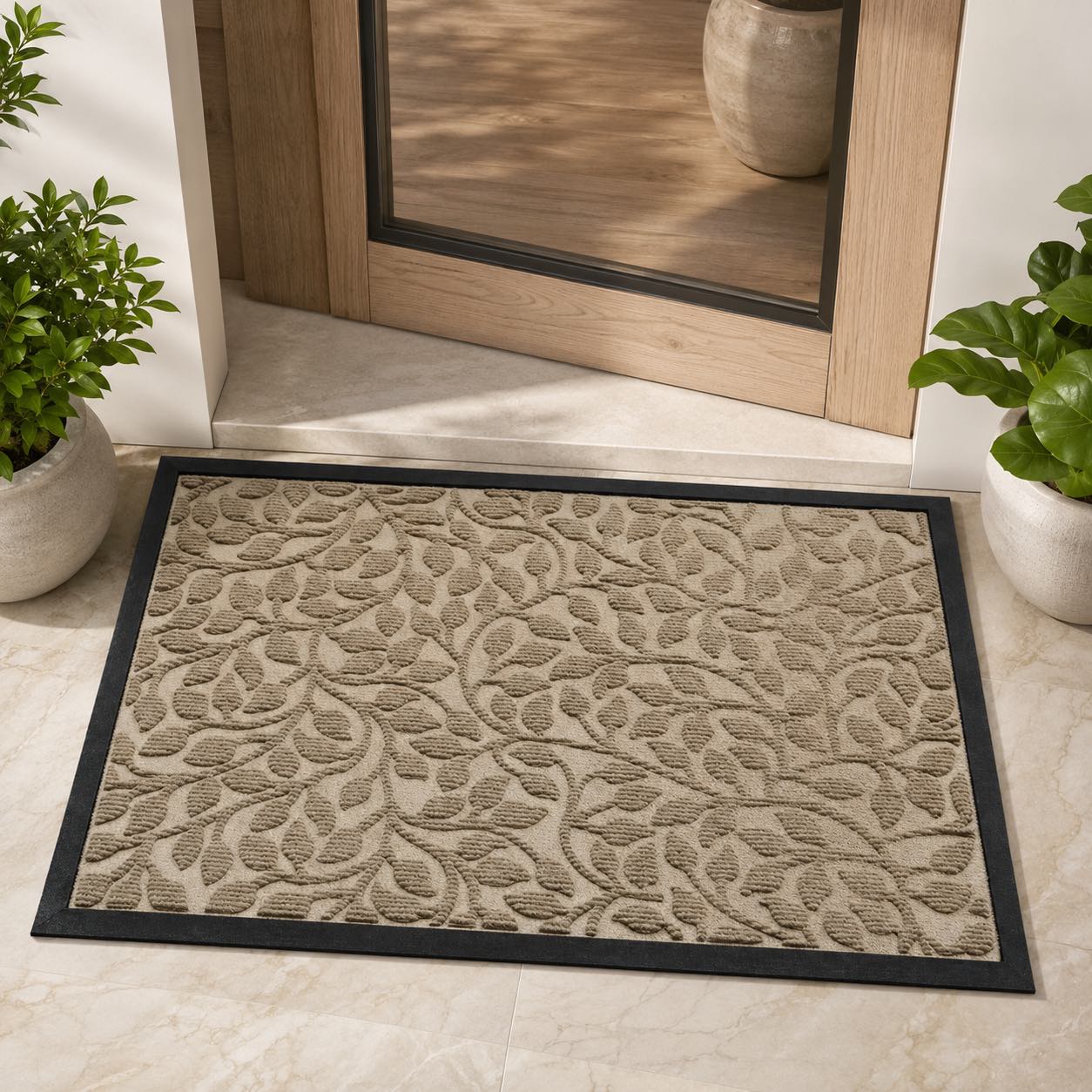 Elegant Modern Door Mat Non-Slip Rectangle Rug Heavy-Duty Polyester for Indoor Outdoor Use | ribuella