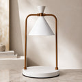 Moderní lampa na ohřev svíček s nastavitelnou výškou, kovovým designem, halogenovým zdrojem světla a funkcí stmívání | ribuella