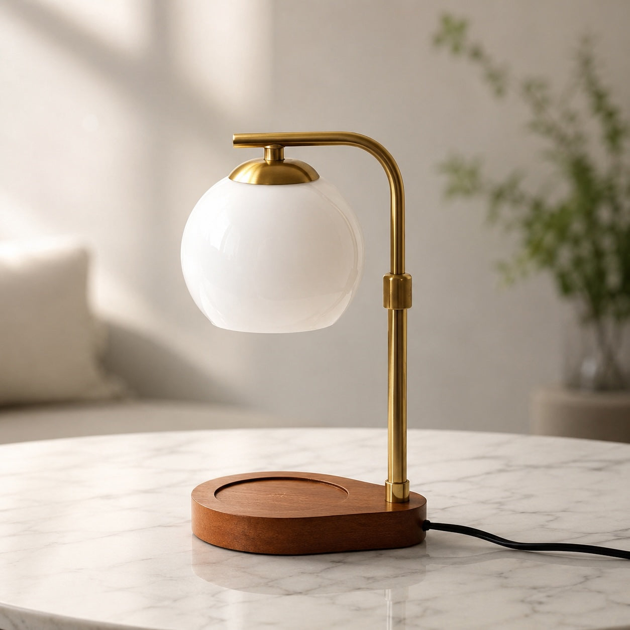 Modern Candle Warmer Lamp Table Light with Adjustable Height and Warm LED Glow | ribuella