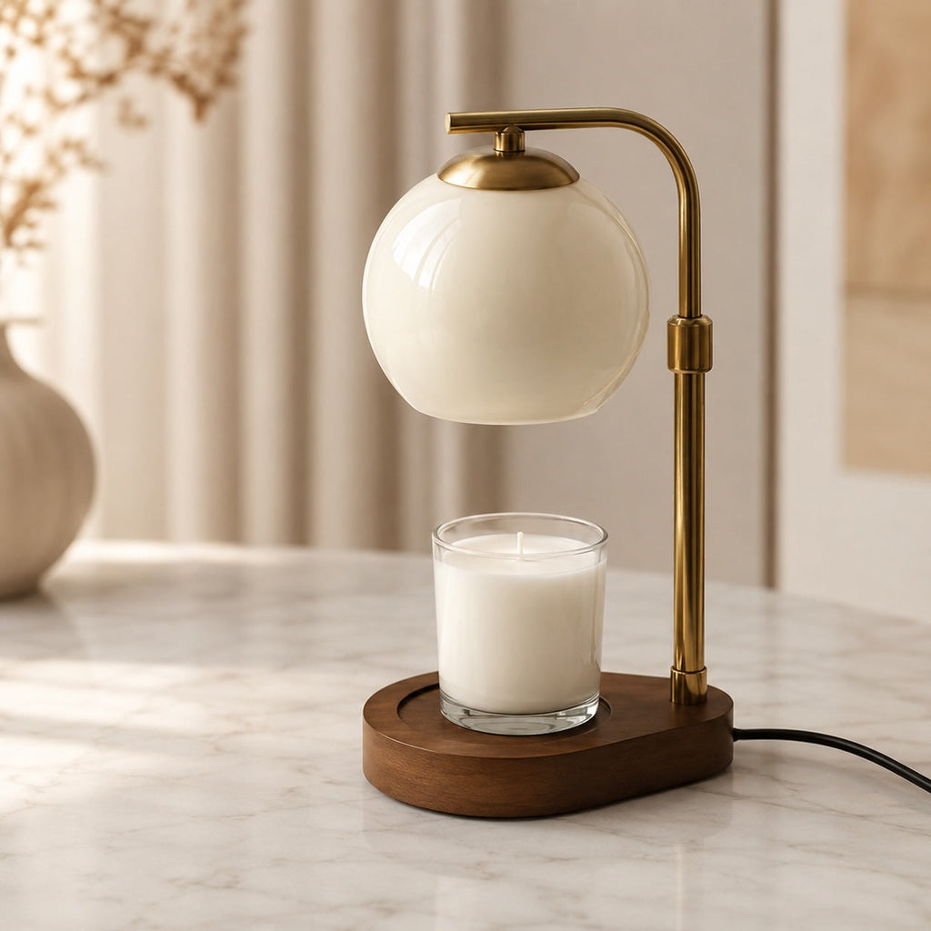 Modern Candle Warmer Lamp Table Light with Adjustable Height and Warm LED Glow | ribuella