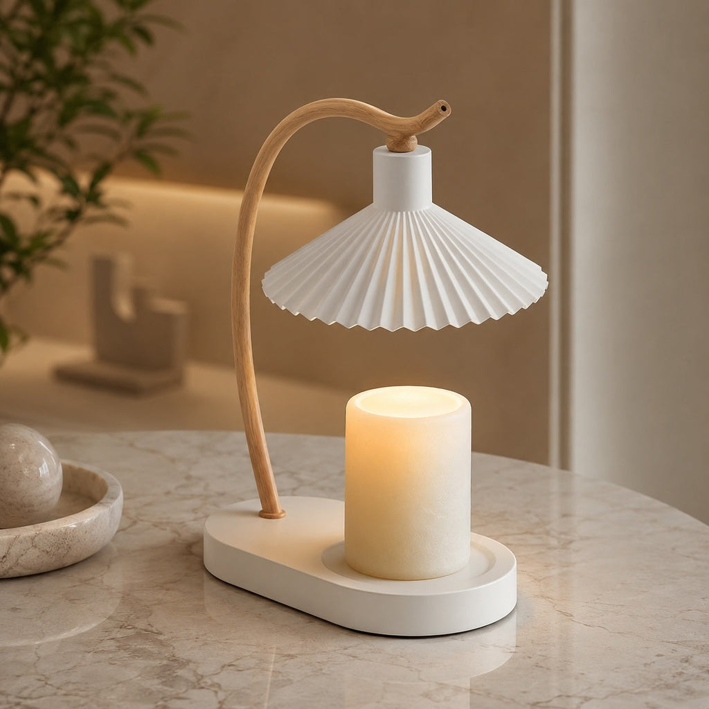 Moderní stolní lampa na ohřev svíček s elegantním designem, napájením přes USB pro útulnou atmosféru | ribuella