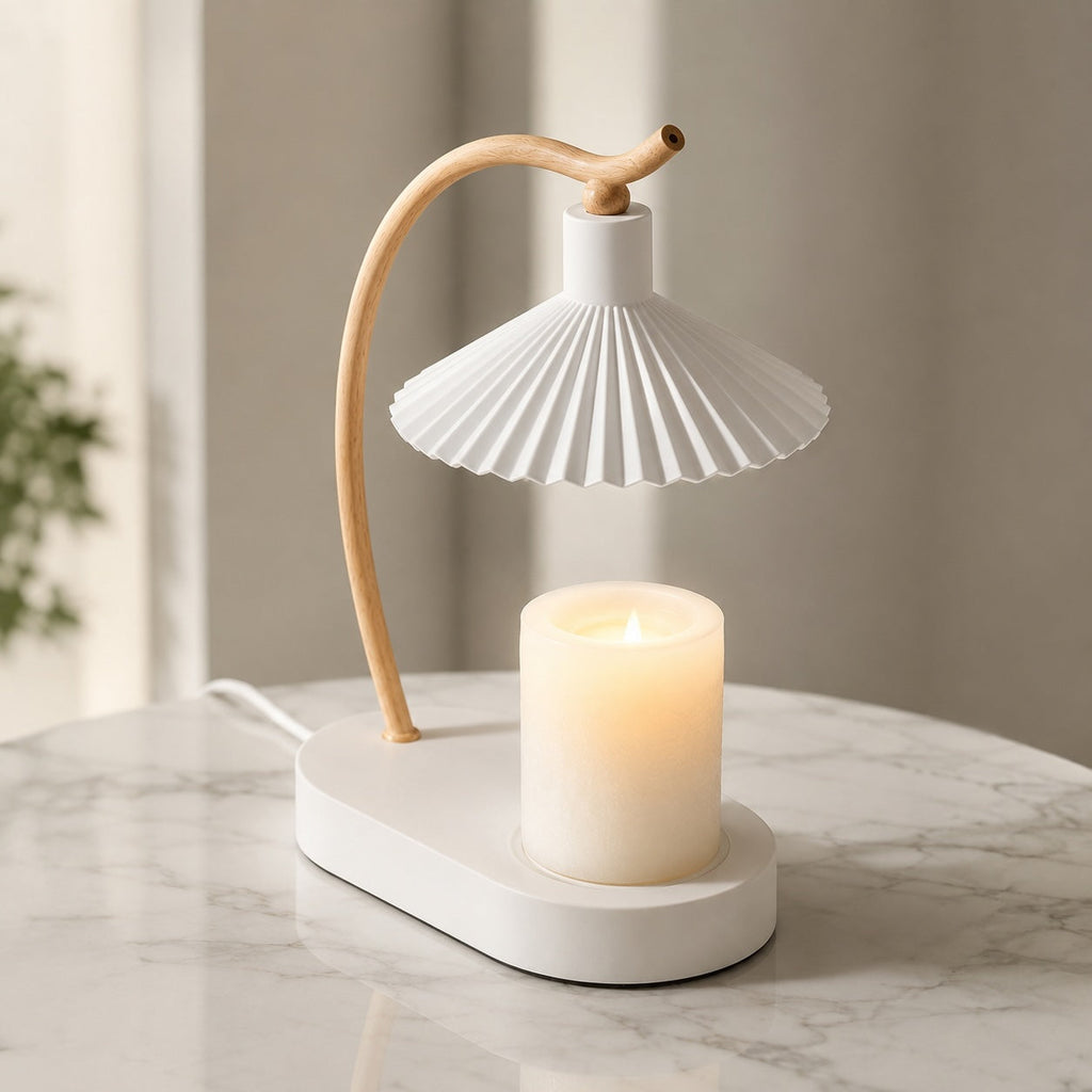 Moderní stolní lampa na ohřev svíček s elegantním designem, napájením přes USB pro útulnou atmosféru | ribuella