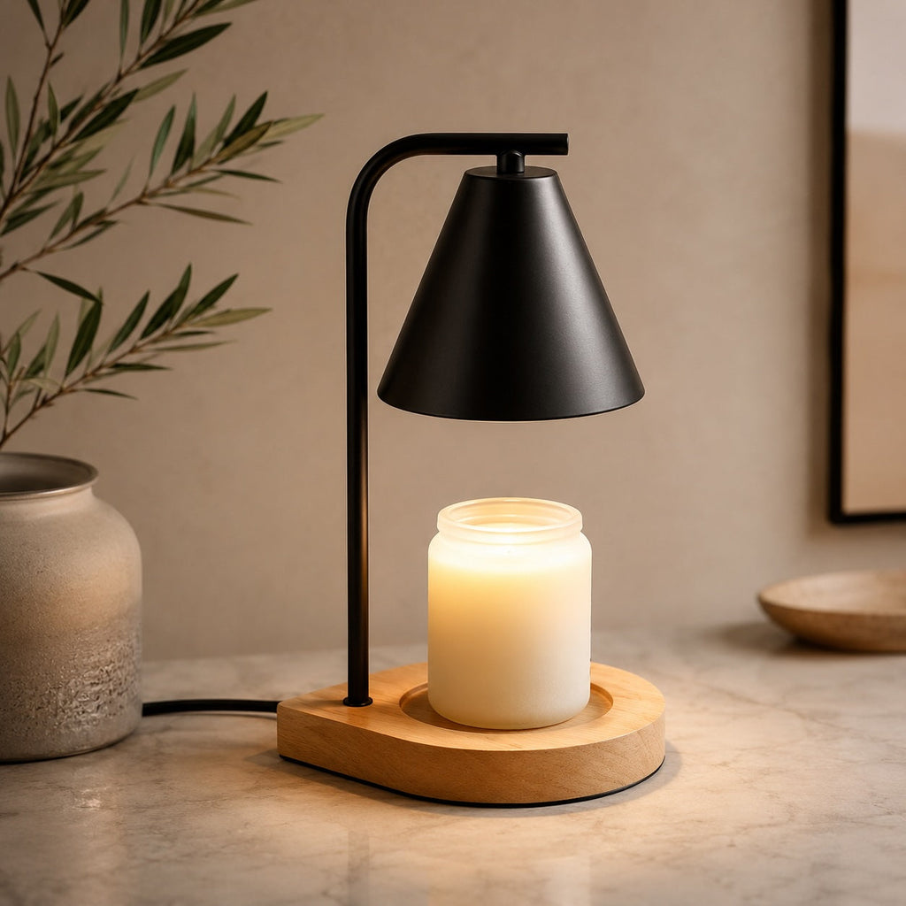 Modern Candle Warmer Lamp Table Light with Adjustable Height and Elegant Glass Design for Cozy Ambient Glow | ribuella