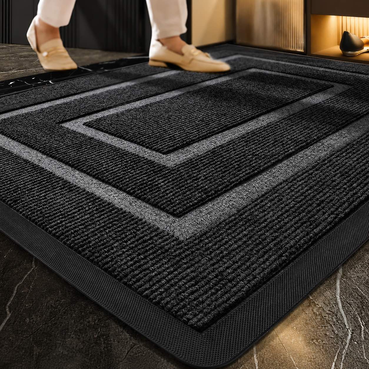 Durable Classic Front Door Mat with Non-Slip Rubber Backing for Indoor Outdoor Use | ribuella
