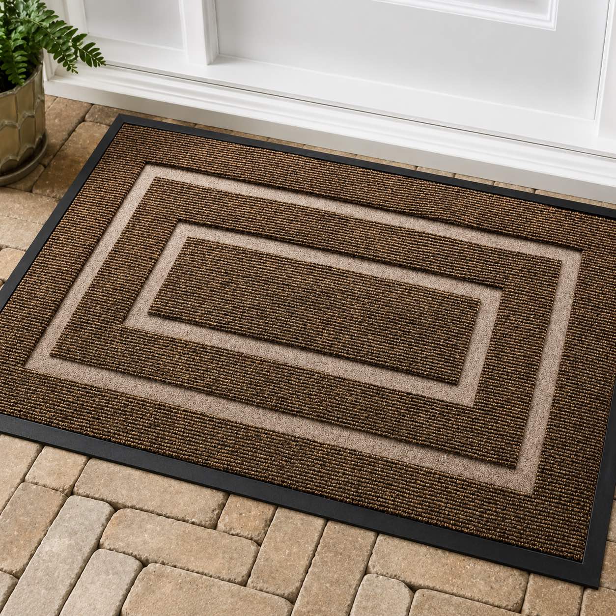 Durable Classic Front Door Mat with Non-Slip Rubber Backing for Indoor Outdoor Use | ribuella