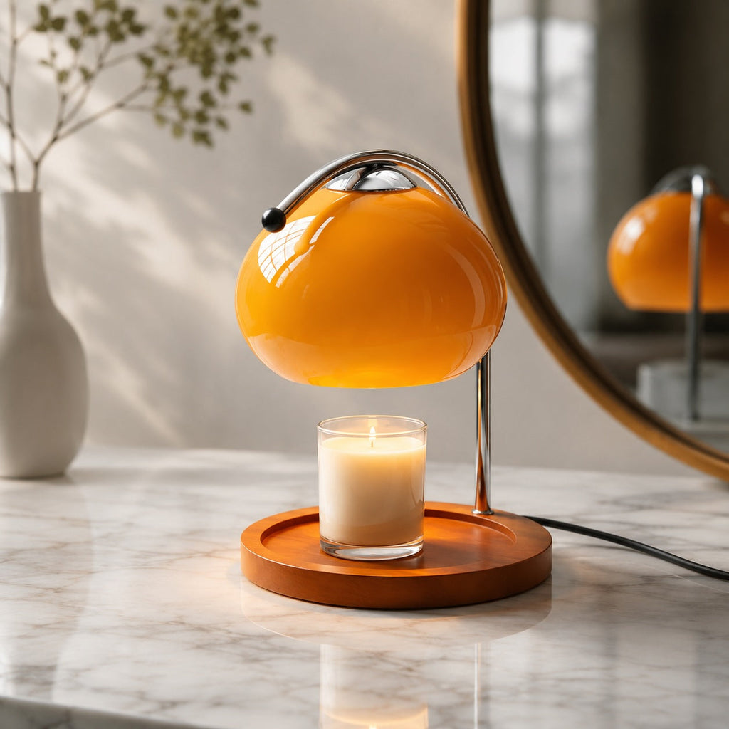 Modern Table Lamp Adjustable Metal Glass with Ambient Lighting for Cozy Home Decor | ribuella