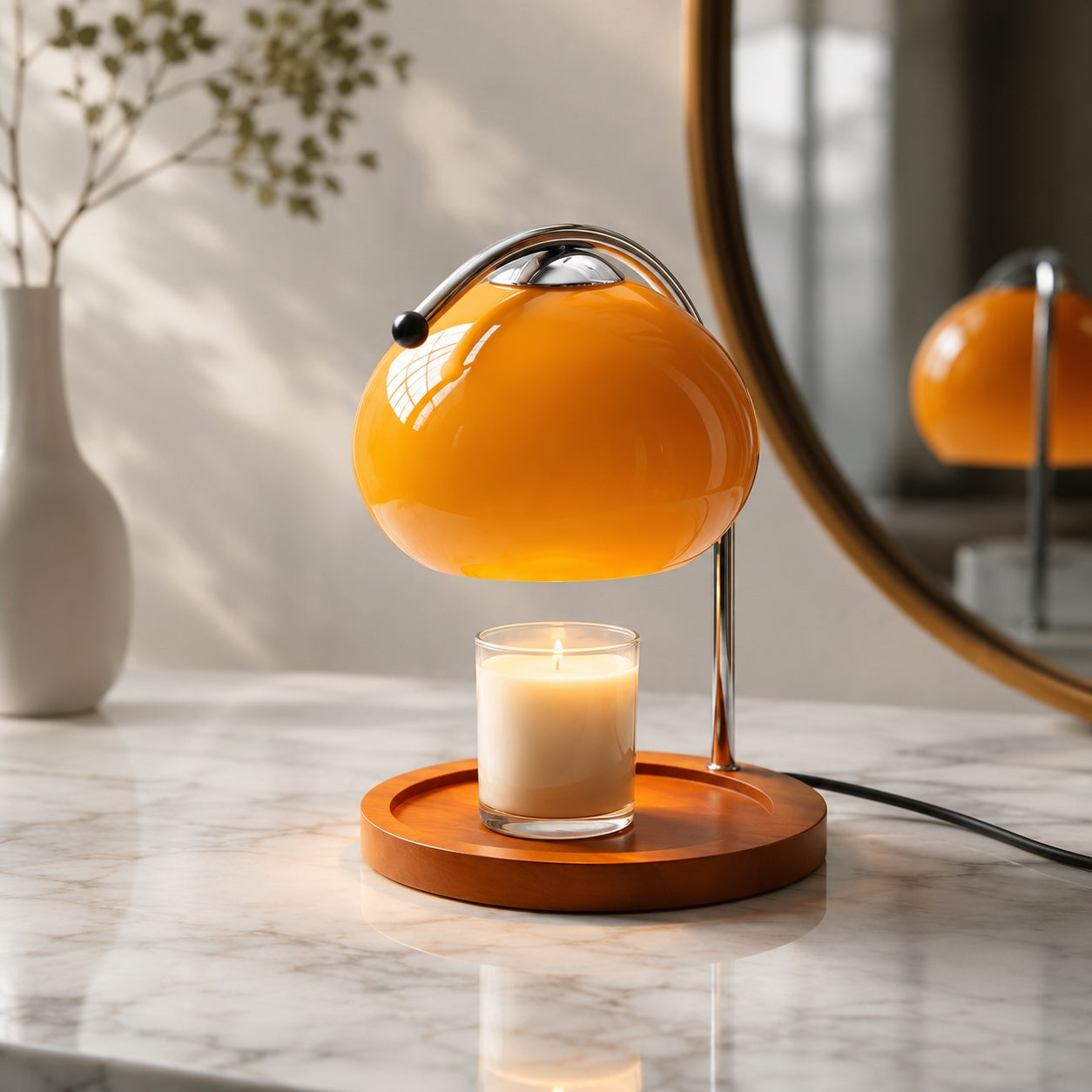 Modern Table Lamp Adjustable Metal Glass with Ambient Lighting for Cozy Home Decor | ribuella