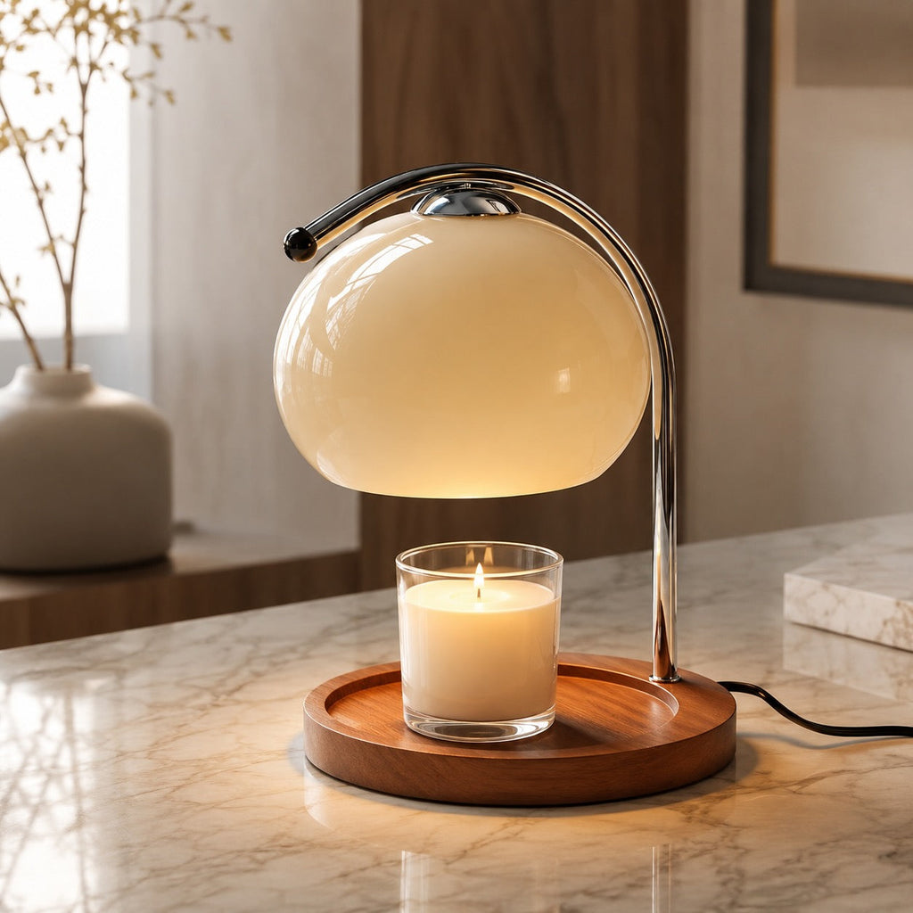 Modern Table Lamp Adjustable Metal Glass with Ambient Lighting for Cozy Home Decor | ribuella