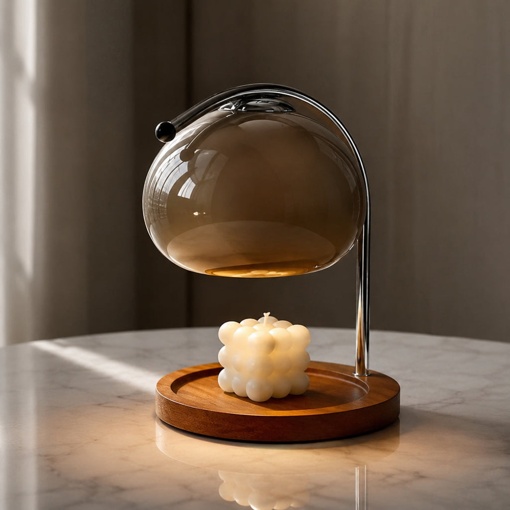 Modern Table Lamp Adjustable Metal Glass with Ambient Lighting for Cozy Home Decor | ribuella