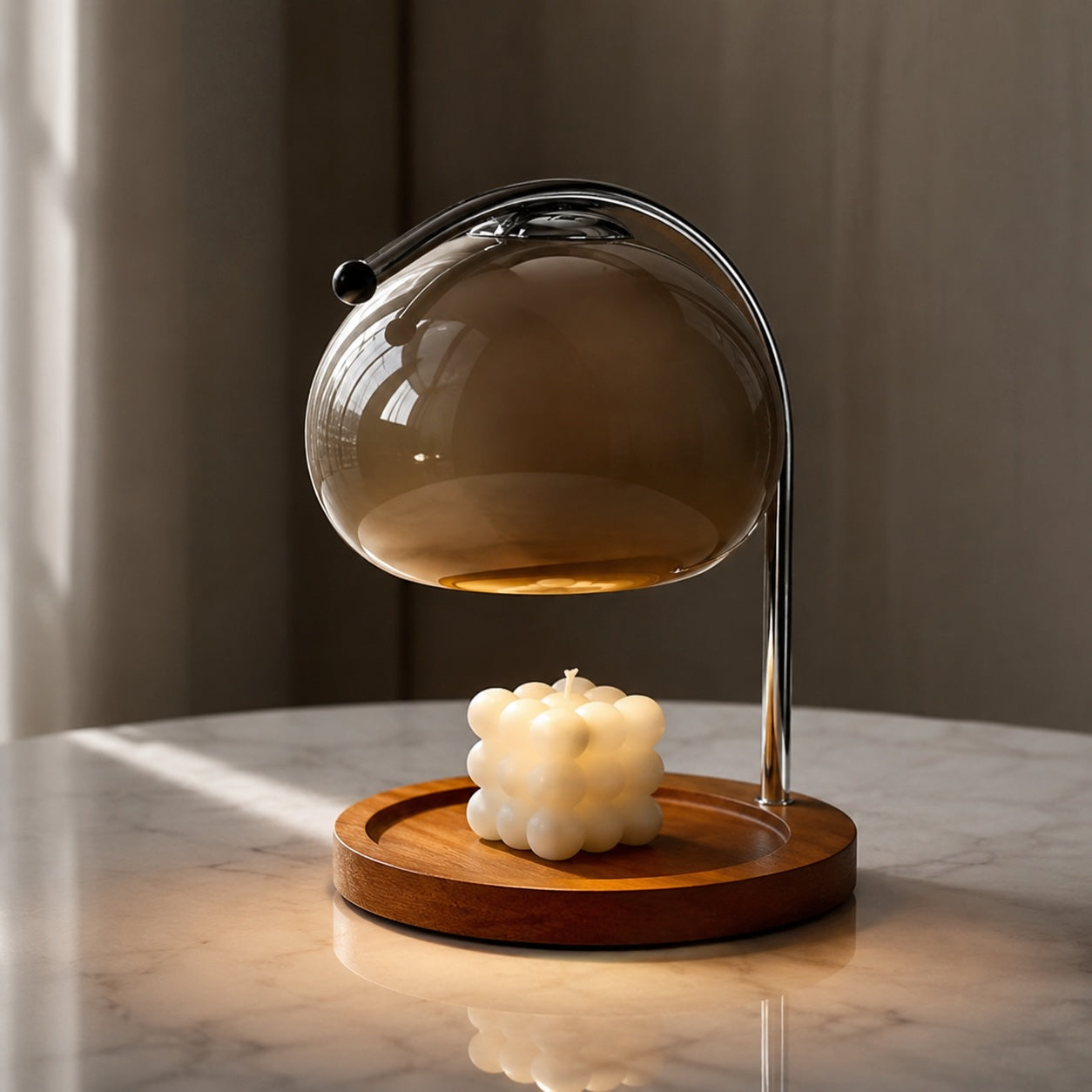 Modern Table Lamp Adjustable Metal Glass with Ambient Lighting for Cozy Home Decor | ribuella