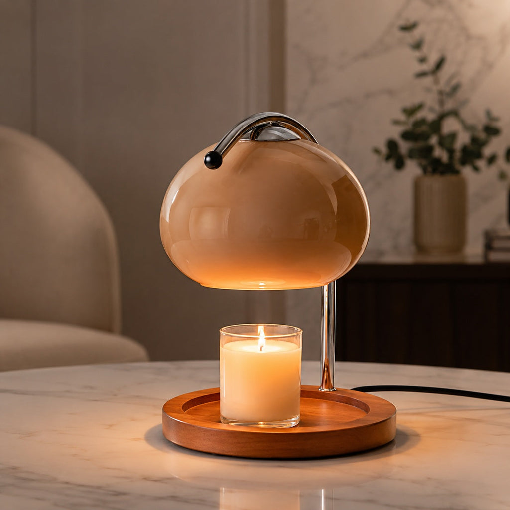 Modern Table Lamp Adjustable Metal Glass with Ambient Lighting for Cozy Home Decor | ribuella