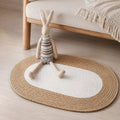 Boho Washable Oval Rug Soft Hemp Handmade Durable Natural | ribuella