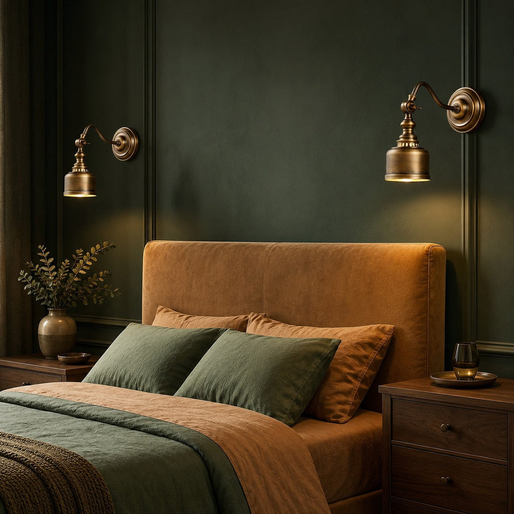 Moderne minimalistische Wandleuchte, wandmontierte LED-kompatible Leuchte aus massivem Messing für Innenräume | ribuella