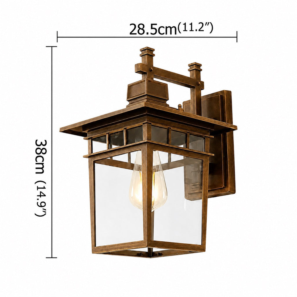 Classical Retro Outdoor Wall Light Sconce Waterproof Aluminum Glass E27 Bulb for Aisle Patio | ribuella