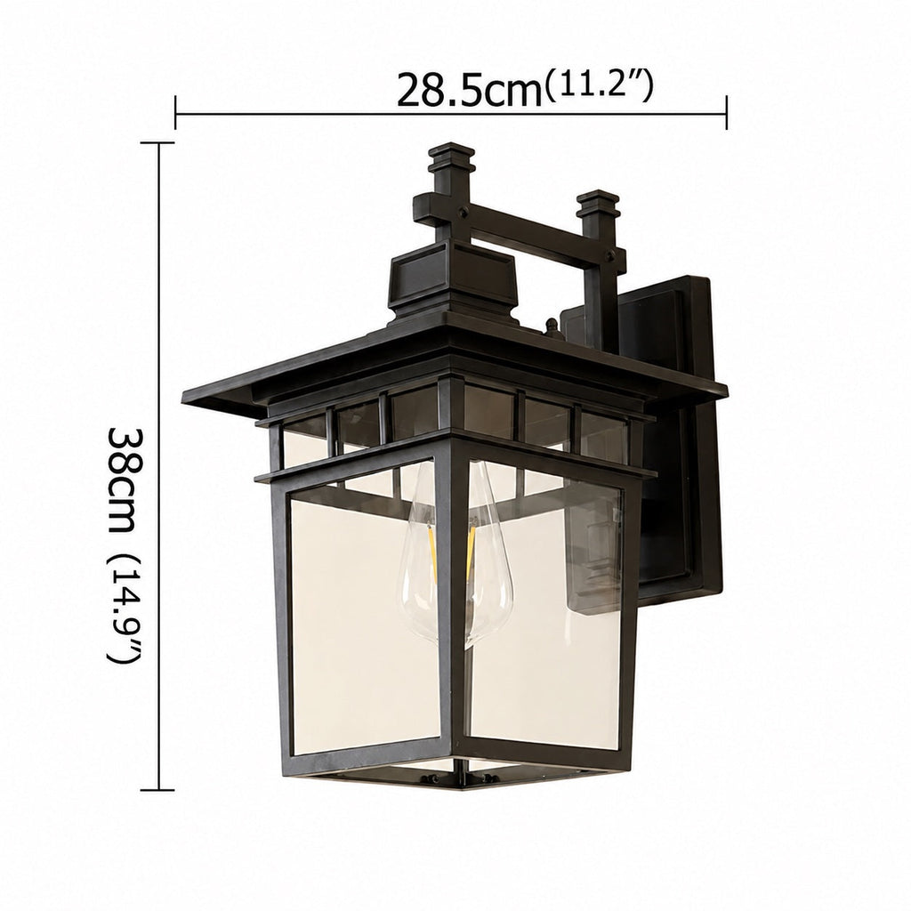 Classical Retro Outdoor Wall Light Sconce Waterproof Aluminum Glass E27 Bulb for Aisle Patio | ribuella
