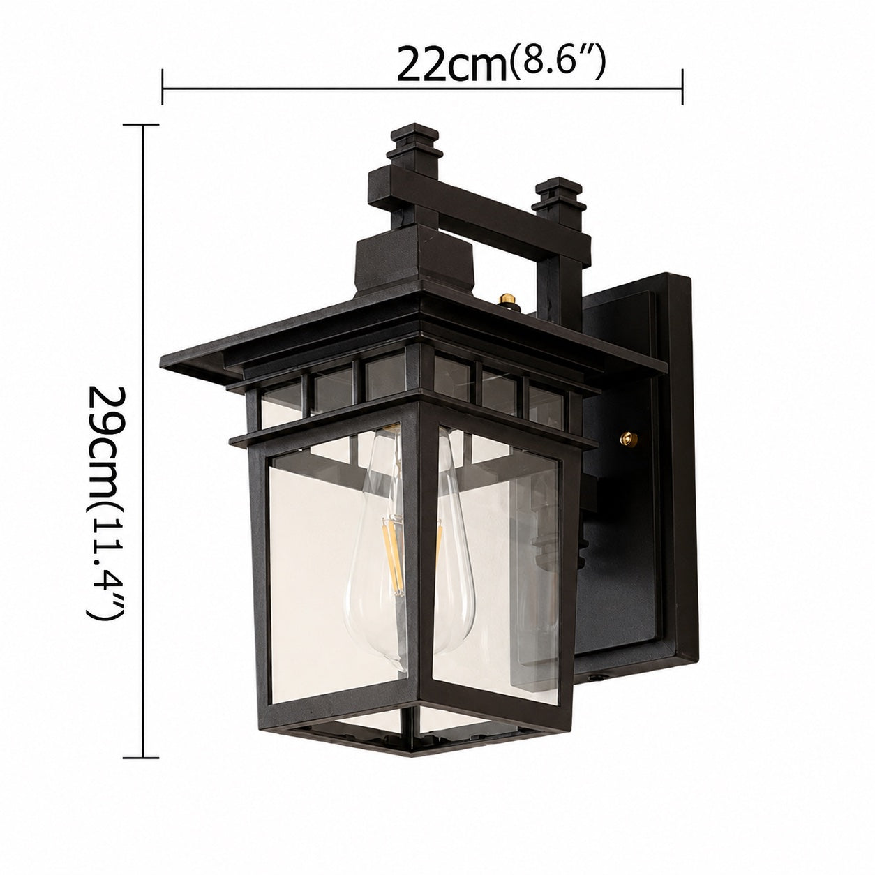 Classical Retro Outdoor Wall Light Sconce Waterproof Aluminum Glass E27 Bulb for Aisle Patio | ribuella
