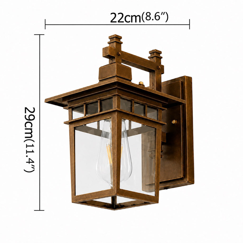 Classical Retro Outdoor Wall Light Sconce Waterproof Aluminum Glass E27 Bulb for Aisle Patio | ribuella