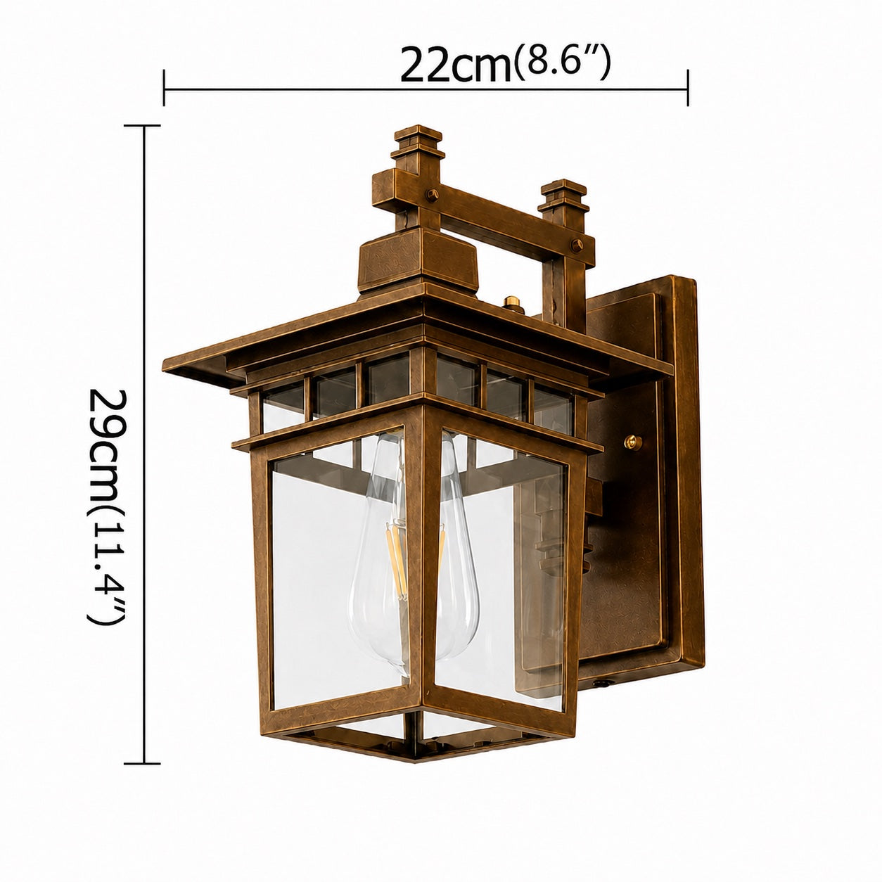 Classical Retro Outdoor Wall Light Sconce Waterproof Aluminum Glass E27 Bulb for Aisle Patio | ribuella