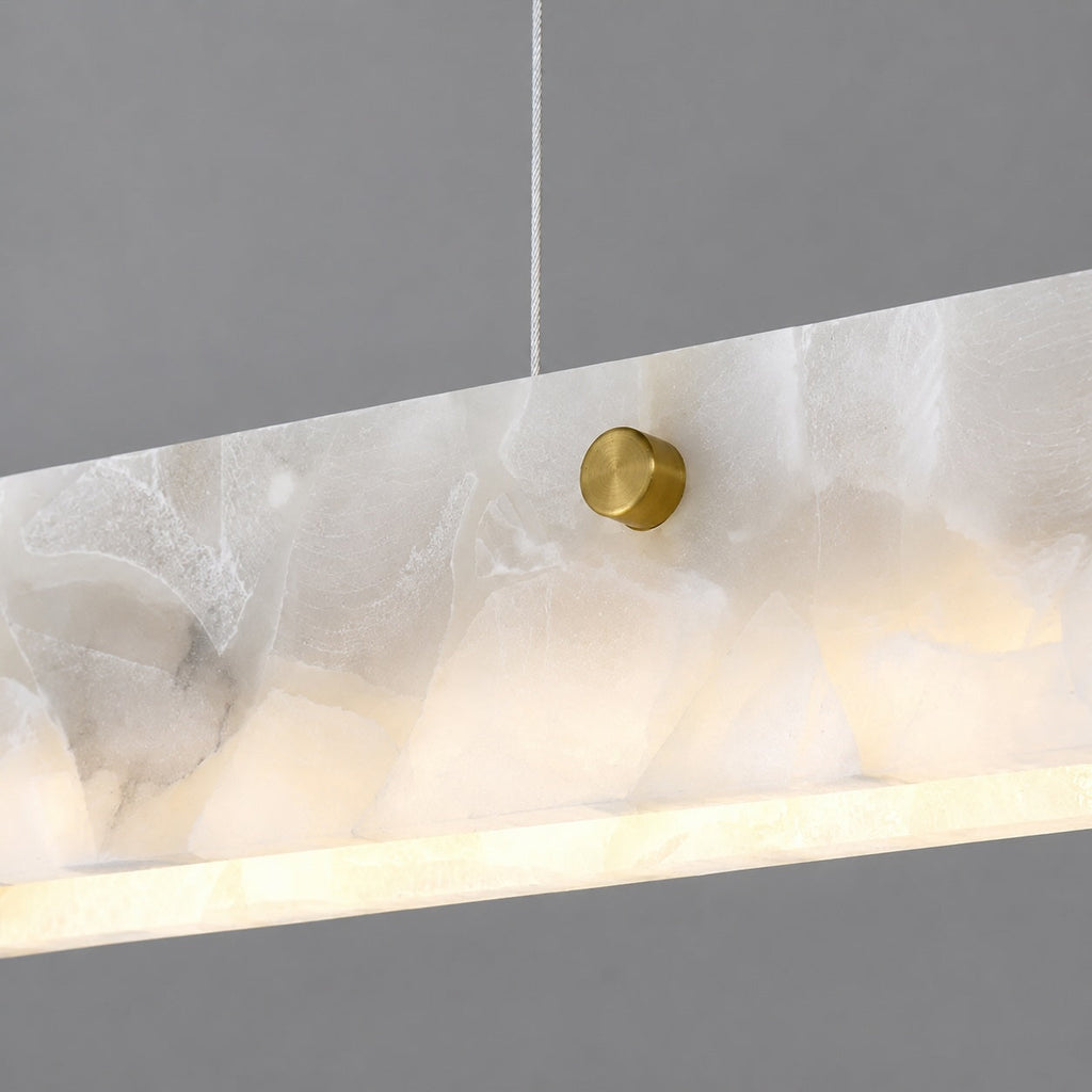 Moderne Pendelleuchte mit verstellbarer Aufhängung, Marmor und Stahl, LED-Beleuchtung für Esszimmer und Küche | ribuella