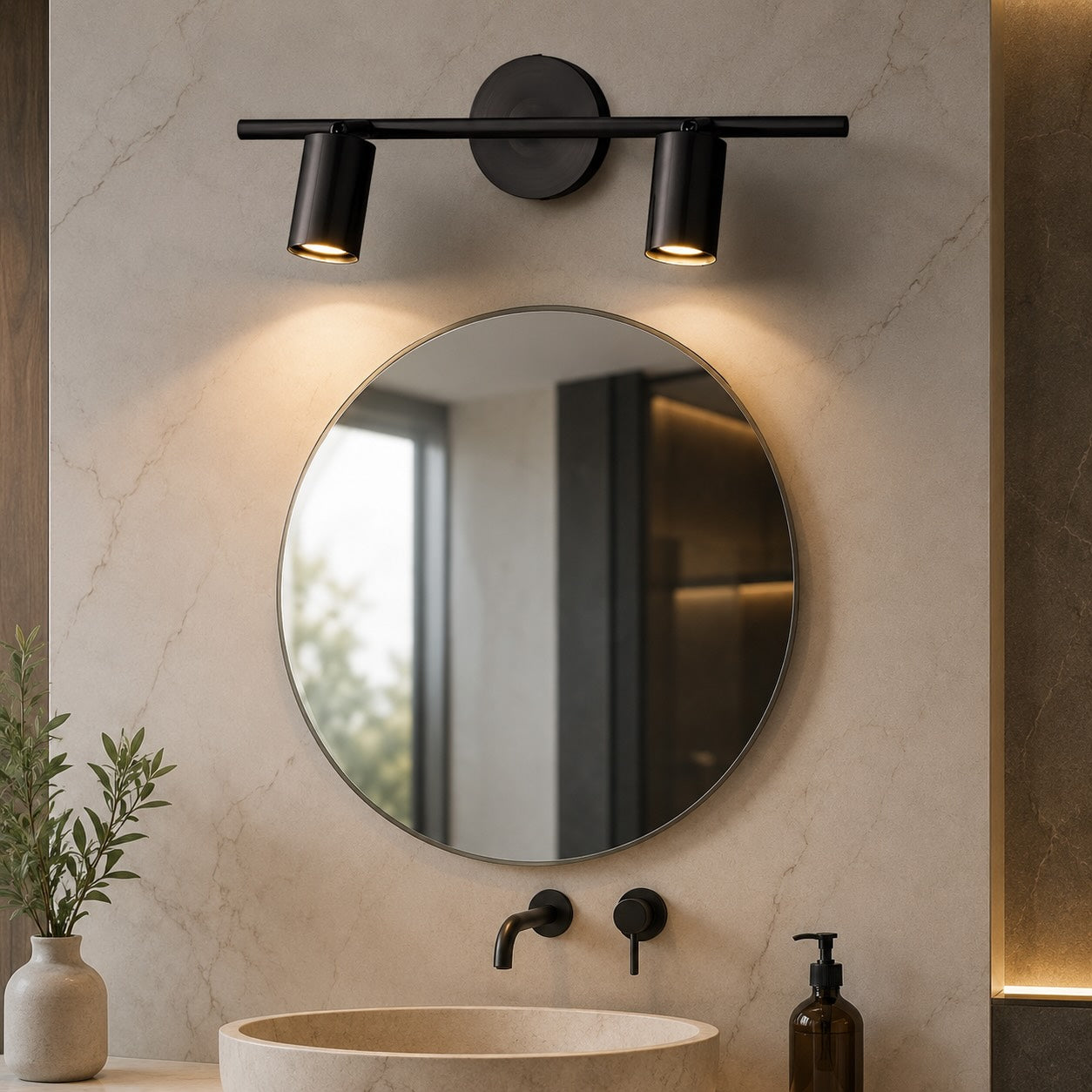 Modern Rotatable Spotlight Wall Light Adjustable Brass Sconce with 350° Head Rotation | ribuella