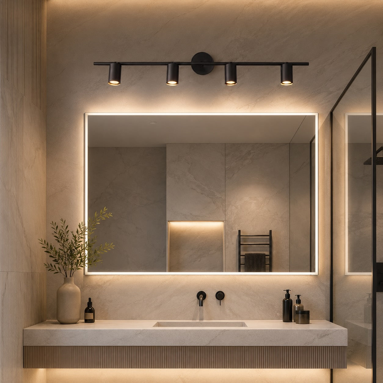Modern Rotatable Spotlight Wall Light Adjustable Brass Sconce with 350° Head Rotation | ribuella
