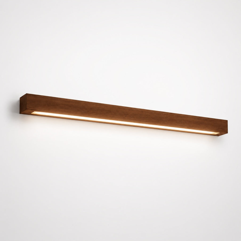 Modern Linear Wall Light Wood Flush Mount LED Fixture with Adjustable Brightness | ribuella