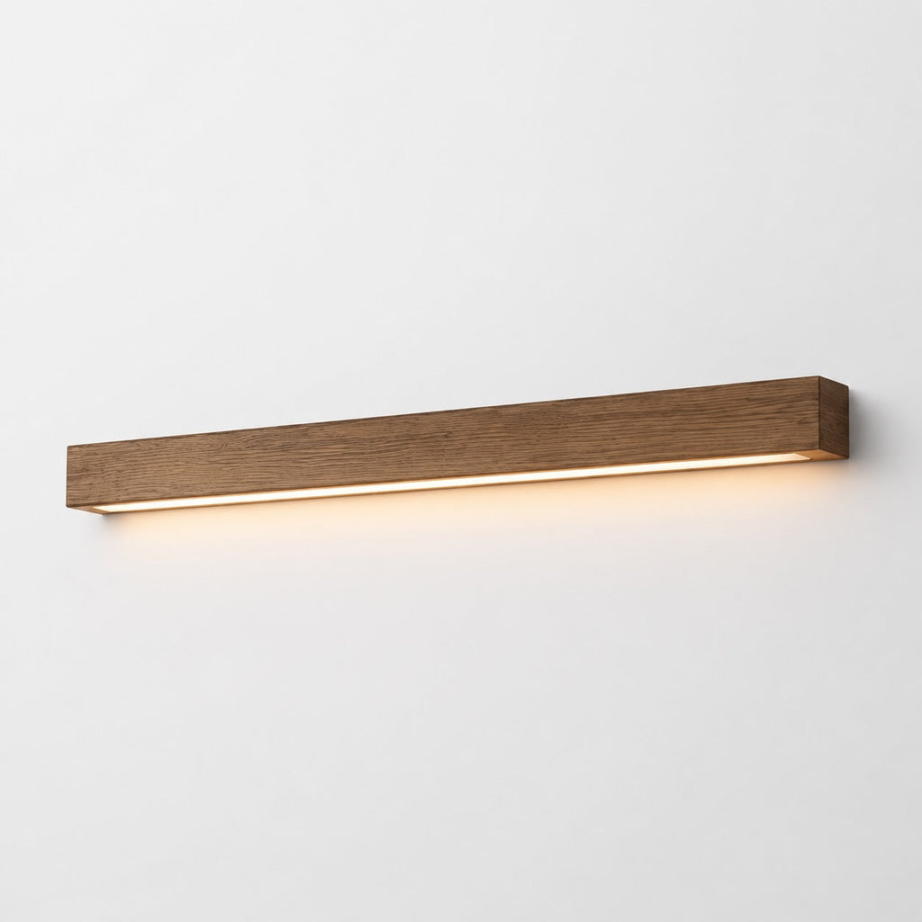 Modern Linear Wall Light Wood Flush Mount LED Fixture with Adjustable Brightness | ribuella