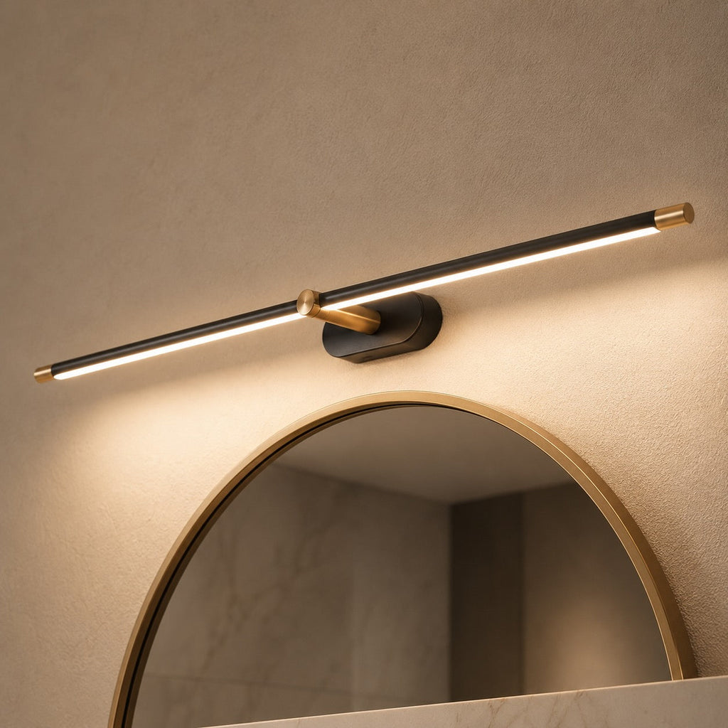 Minimalist Linear Wall Lamp Hardwired Metal LED Adjustable Lighting Fixture | ribuella