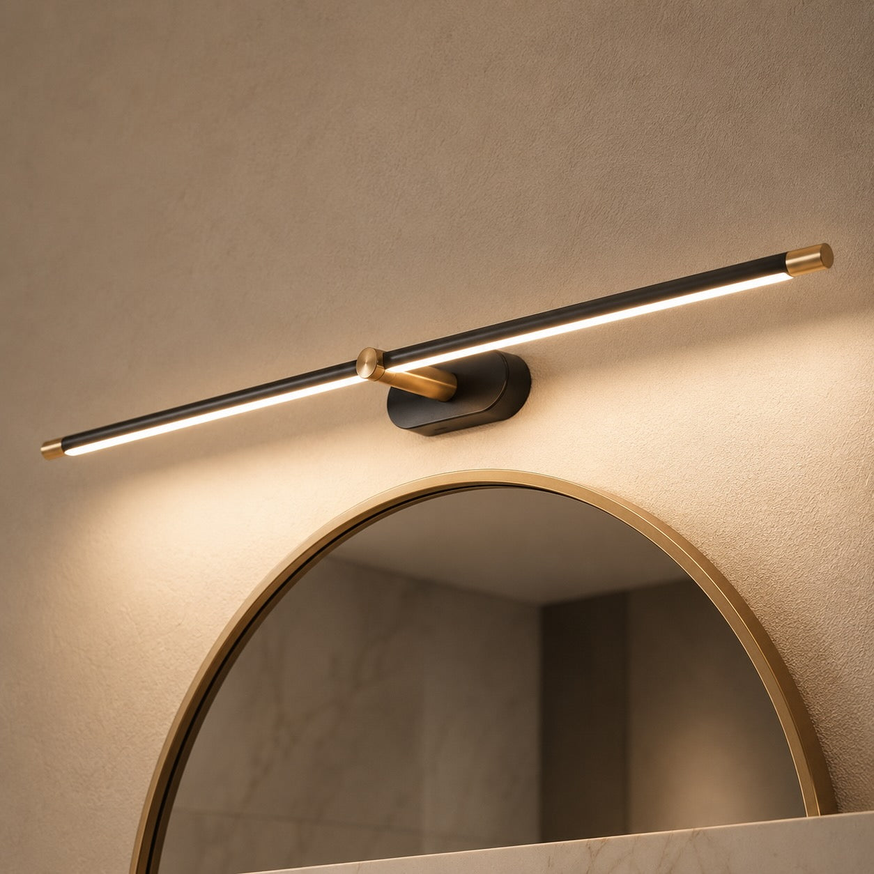 Minimalist Linear Wall Lamp Hardwired Metal LED Adjustable Lighting Fixture | ribuella