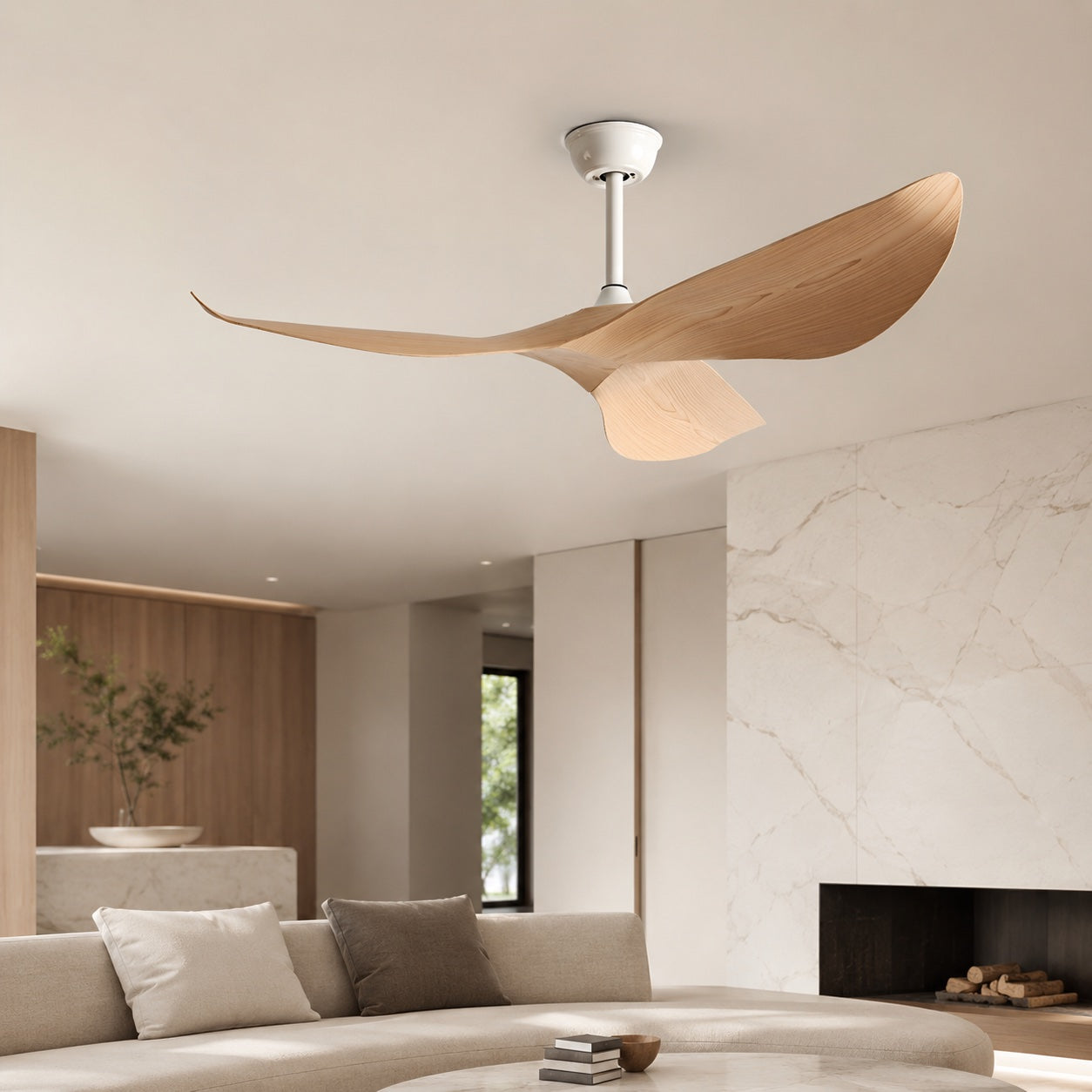 Flush Mount Ceiling Fan with Remote Control, 6-Speed DC Motor & Reversible Blades | ribuella