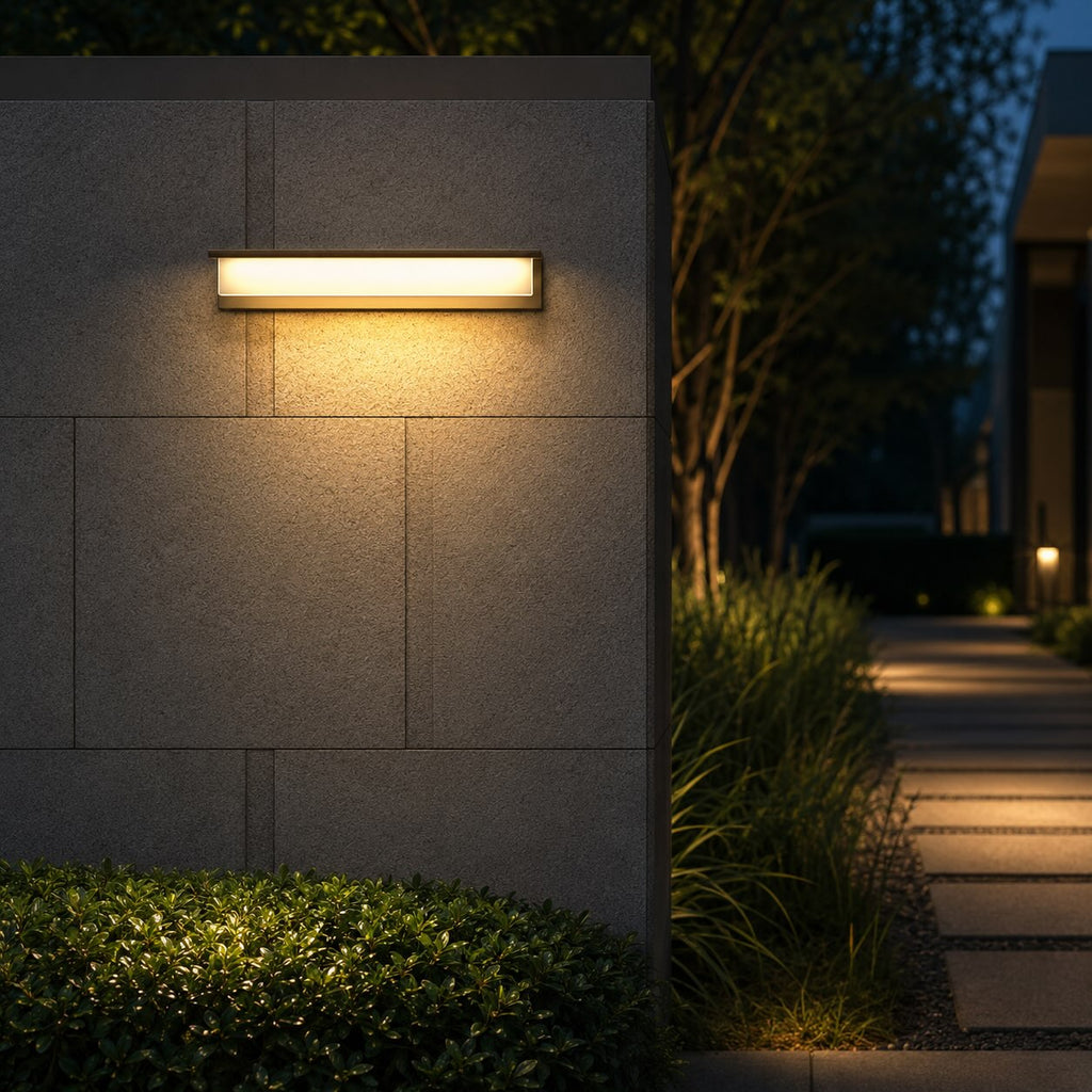 Modern Solar Outdoor Wall Lamp Weatherproof Metal Acrylic Adjustable LED Light | ribuella