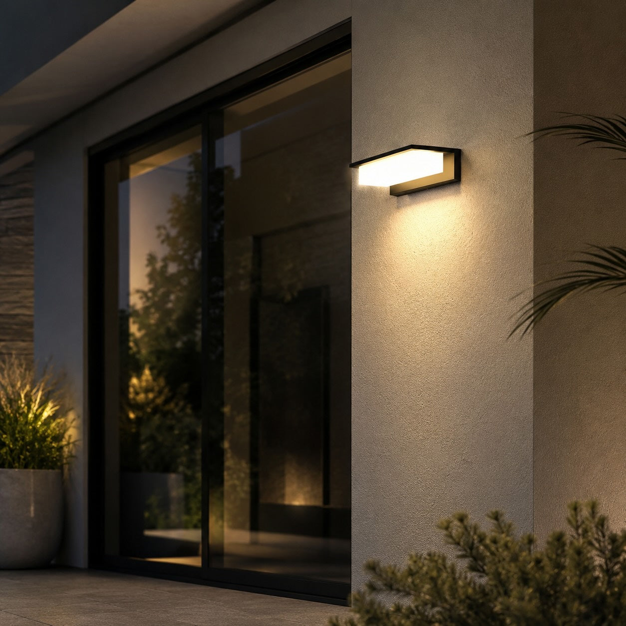 Modern Solar Outdoor Wall Lamp Weatherproof Metal Acrylic Adjustable LED Light | ribuella