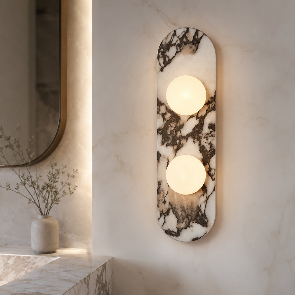 Applique da parete moderna con illuminazione LED regolabile e marmo per ambienti contemporanei | ribuella