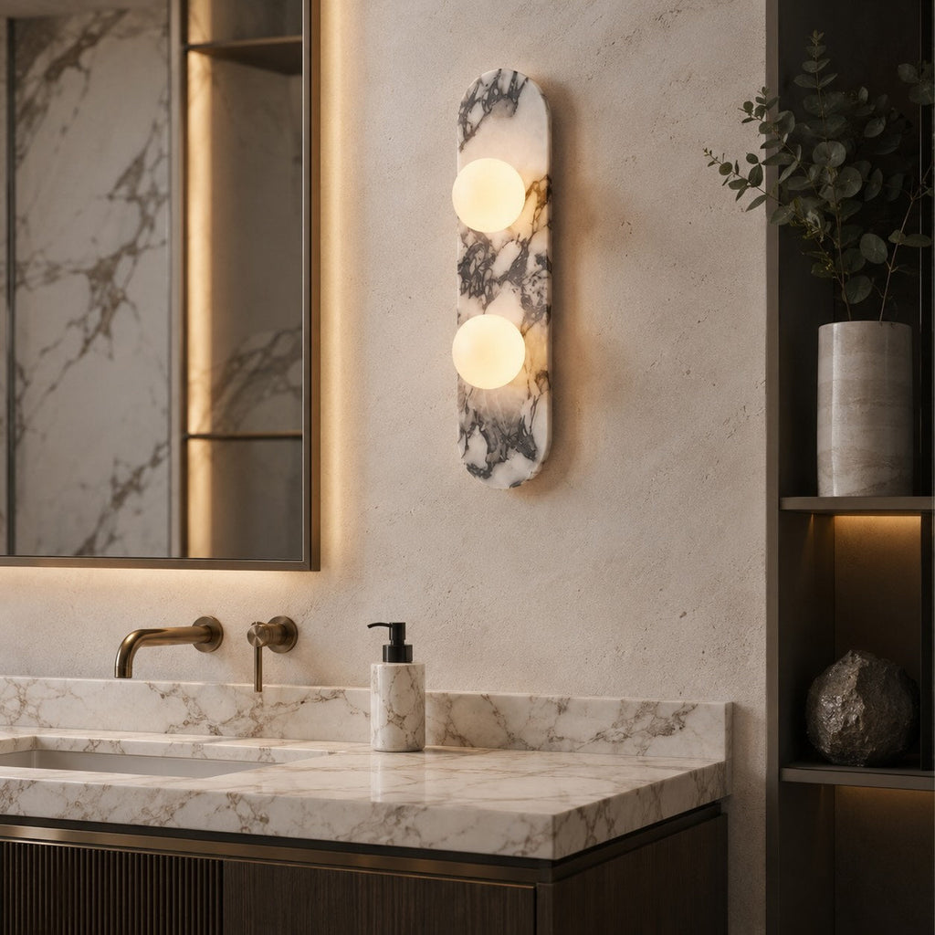 Applique da parete moderna con illuminazione LED regolabile e marmo per ambienti contemporanei | ribuella