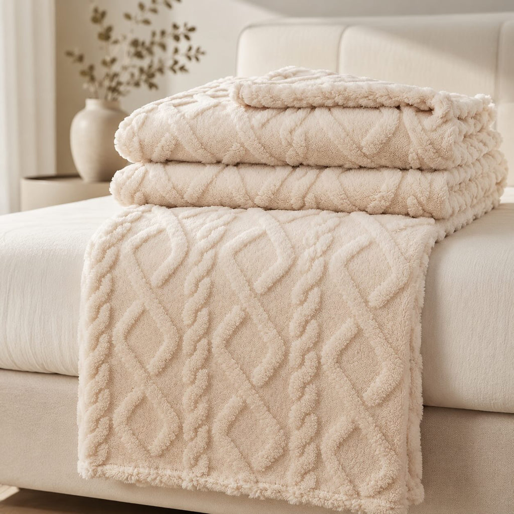 Lightweight Coral Fleece Throw Blanket for Sofa and Bed Use Soft and Easy to Clean | ribuella