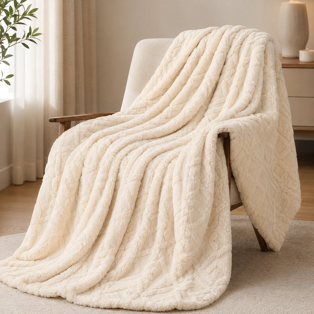Lightweight Coral Fleece Throw Blanket for Sofa and Bed Use Soft and Easy to Clean | ribuella