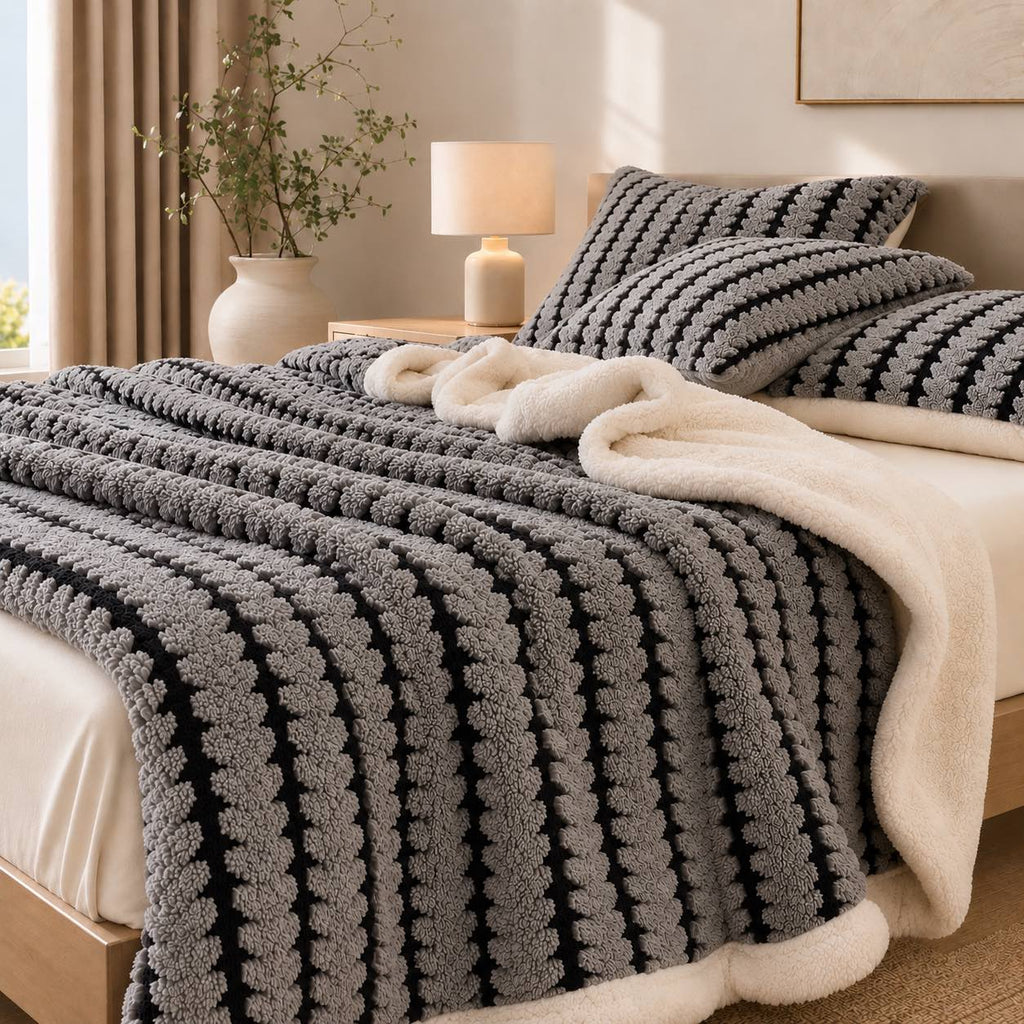 Cozy Flannel Throw Blanket Lightweight Soft Velvet Portable Nap Blanket for Home Travel | ribuella