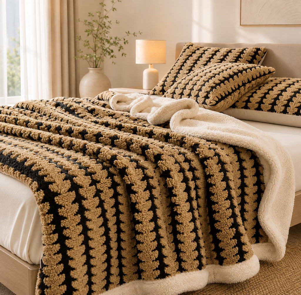 Cozy Flannel Throw Blanket Lightweight Soft Velvet Portable Nap Blanket for Home Travel | ribuella