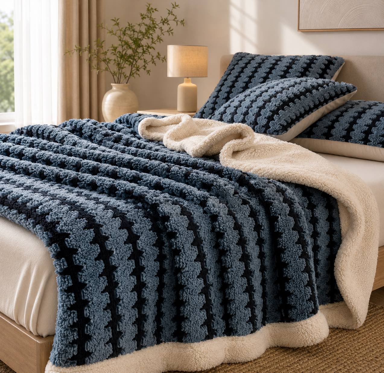 Cozy Flannel Throw Blanket Lightweight Soft Velvet Portable Nap Blanket for Home Travel | ribuella