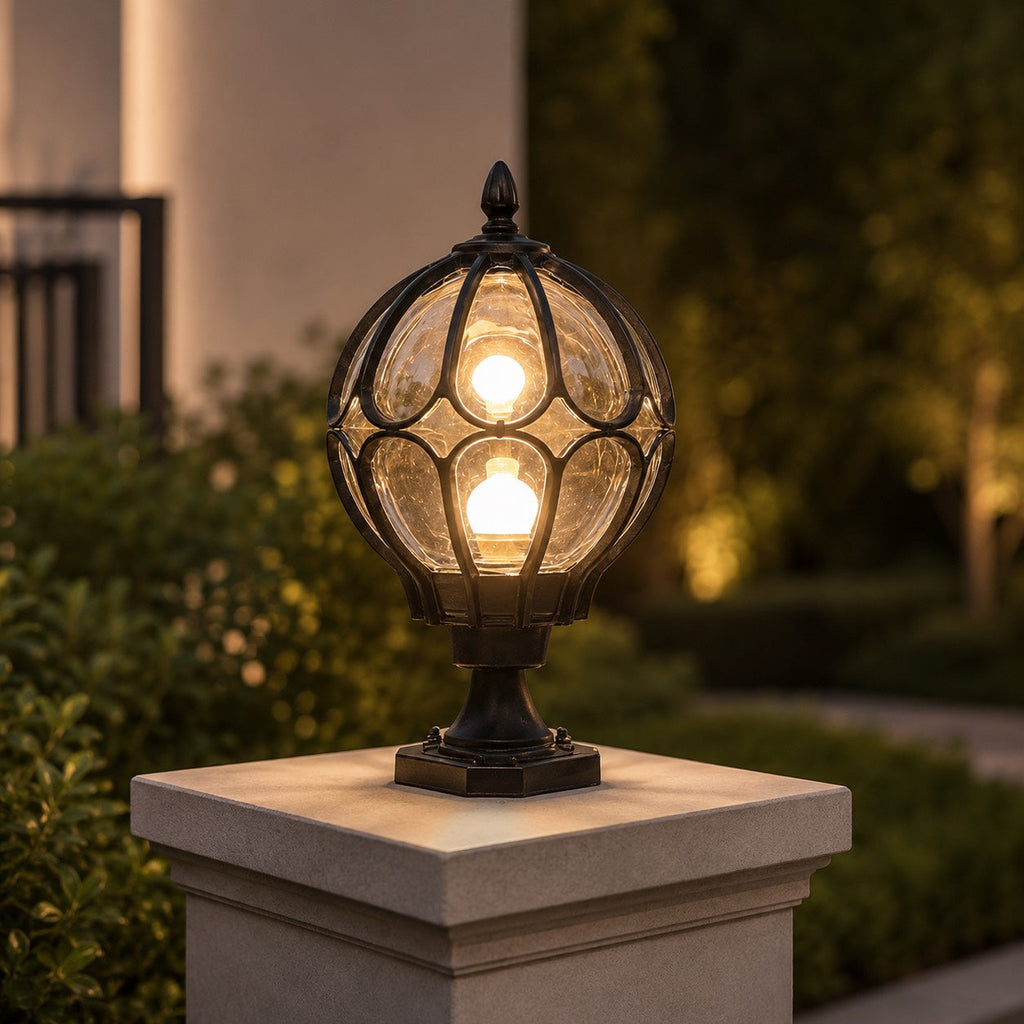 Modern Outdoor Wall Light Metal Base Glass Shade IP65 Rated | ribuella